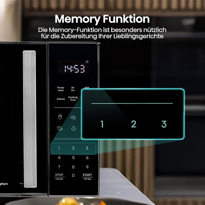 Мікрохвильова піч Hisense H23MOBS5HC 23 л, 900 Вт, AirFry, 4 в 1, чорна