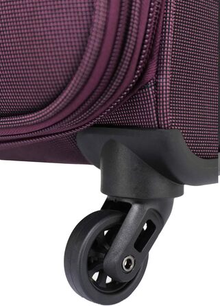 Чемодан тканинний BEIBYE, набір валіз-тележек, з кишенями та замком, 54 см (M-ручна поклажа), червоний та фіолетовий кольори