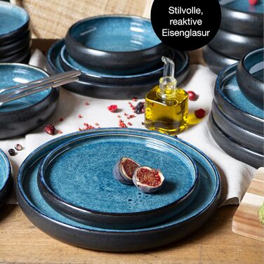 Moritz & Moritz SOLID 36-Piece Stoneware Dinnerware Set - 12 Person Dinnerware Set with 12 Dinner Plates, Small Plates, and Deep Plates (36-Piece)