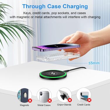 Бездротова зарядка Inductive 15W: для Google Pixel, Samsung Galaxy, iPhone