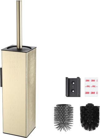 Настінна щітка для туалету BVL з кріпленням без свердління, набір з 2 насадки, силіконова щітка для унітазу, кутова, білий матовий колір