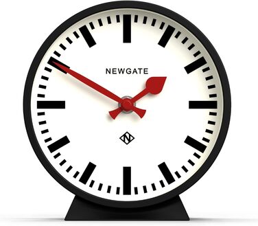 NEWGATE® M Mantel Clock for Fireplace Inserts, Silent, No Ticking, Modern Mantel Clock, Small Mantel Clock, Railroad Dial, Black