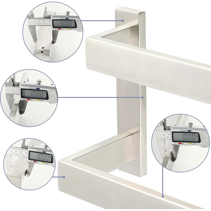 Тримач для рушників SAYAYO: настінна полиця для рушників на 3 секції, 64 см, нержавіюча сталь, для ванної кімнати та кухні