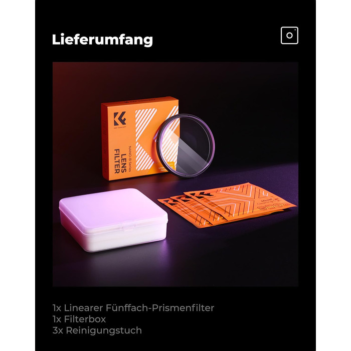 Фільтр K&F CONCEPT 77mm Mirage Pentaprism з оптичного скла, Nano-B серія | Ефект призма для об'єктива камери