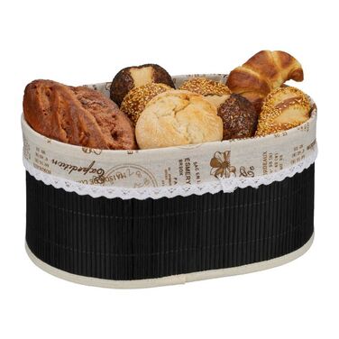 Relaxdays Bread Basket Paris in Black