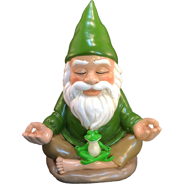 GlitZGlam Zen-Zwerg – Peace and Tranquility for Your Fairy Garden and Garden Gnomes 9 Inch Tall Miniature Figurine