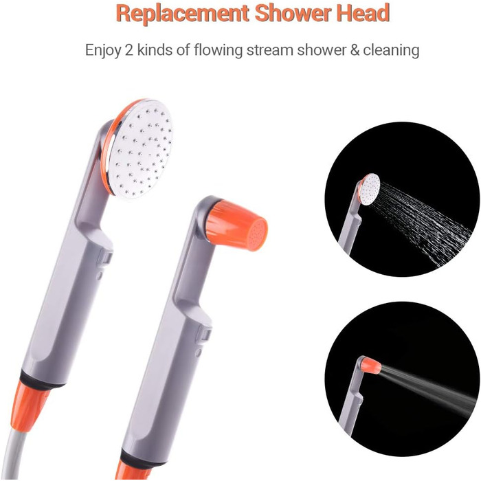 Portable Outdoor Camping Shower with Battery-Powered Pump for Garden, Beach