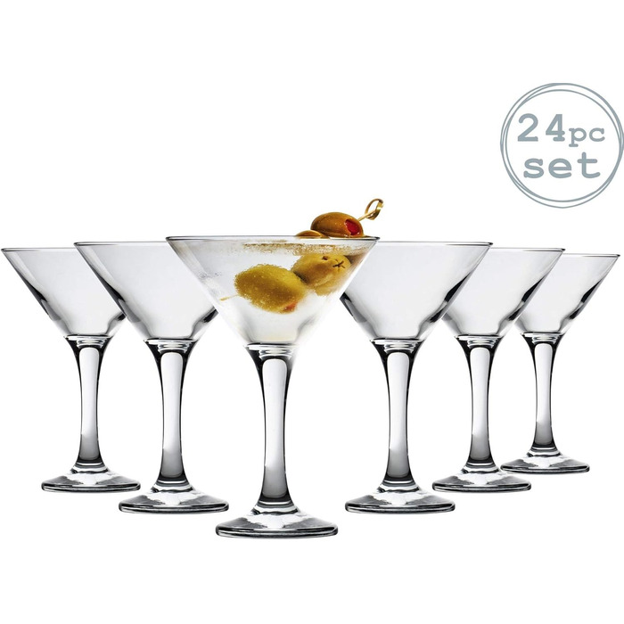 Бокали для Мартіні Rink Drink 175 мл (24 шт) - Стильні келихи для коктейлів, джину, вина та шампанського для вечірок та ресторанів