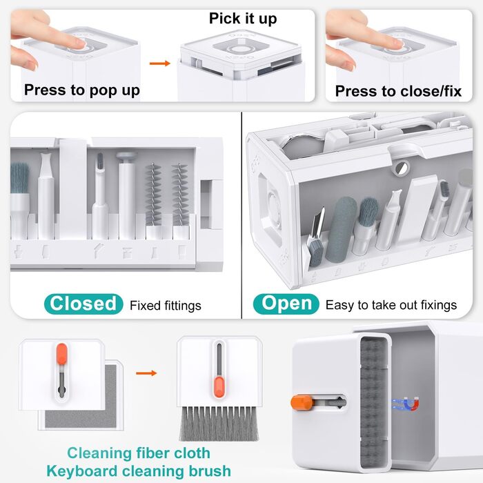 Набір для чищення VICHYIE 32 в 1: клавіатура, телефон, навушники AirPods, iPhone, планшет, ноутбук, монітор, камера