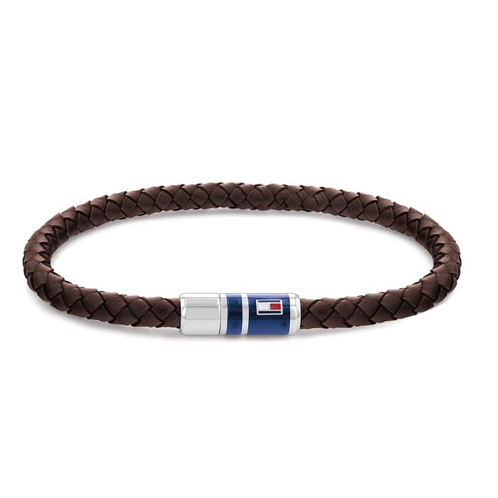 Браслет шкіряний чоловічий Tommy Hilfiger плетене, коричневий