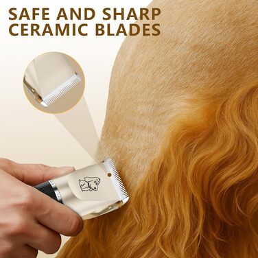 Професійна машинка для стрижки тварин IPX7: тиха, бездротова, для собак та котів. Підходить для всіх типів шерсті