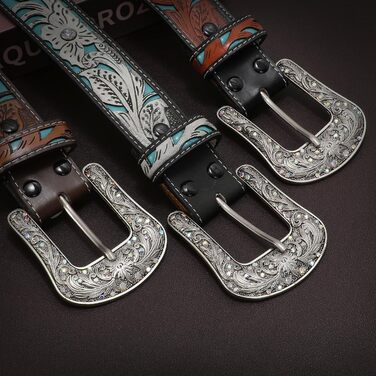 Стильний шкіряний ремінь Western JasGood для жінок та чоловіків, коричневий, 110 см (талія 86-95 см)