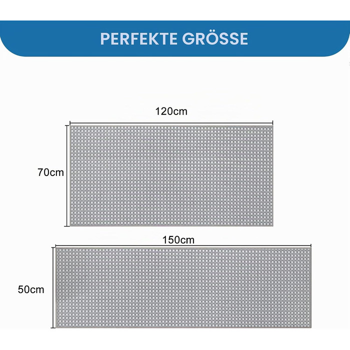 Килимок для ванної кімнати Badteppich Chenille, протиковзкий та вологопоглинаючий, 50x150 см, світло-сірий