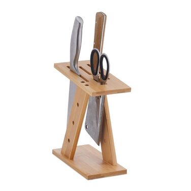 Relaxdays Unstocked Knife Block Made of Bamboo