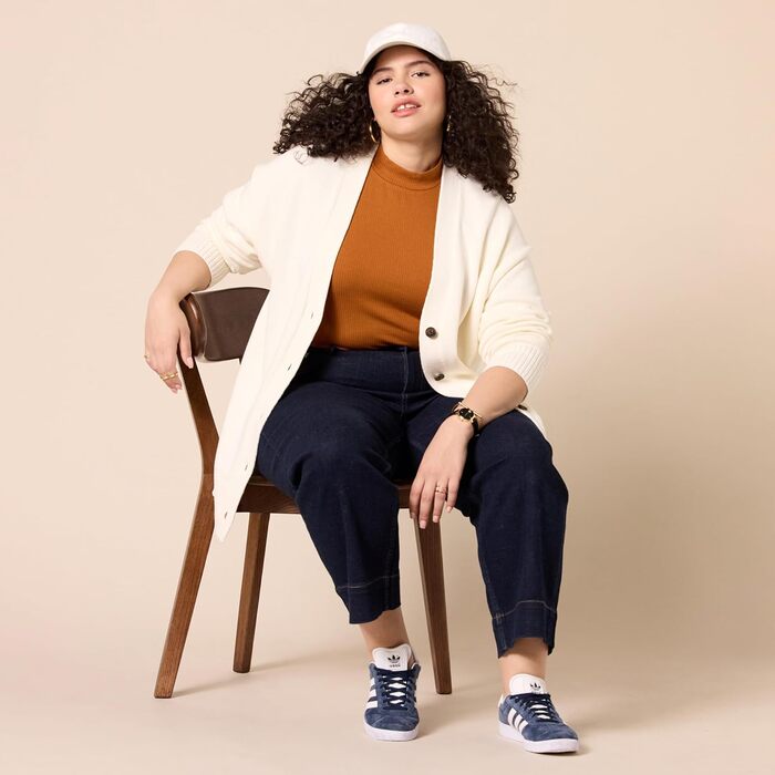 Кардиган-пуловер Aazon Essentials з V-подібним вирізом та вільним кроєм (XXL, кремовий)