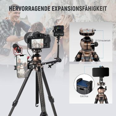 NEEWER LITETRIP LT35 - карбоновий штатив 155см з кульковою головкою та QR-платівкою