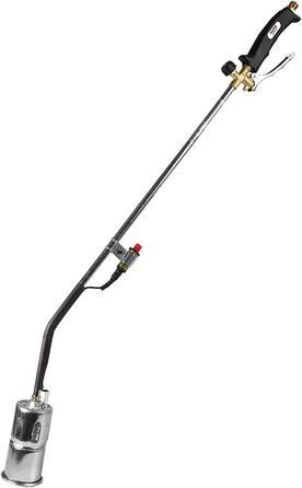 Walter Weed Burner and Weed Killer with Piezo Ignition, for weed control, moss removal, asphalt roofing, and film welding, including 5m propane hose and 4 bar propane regulator.