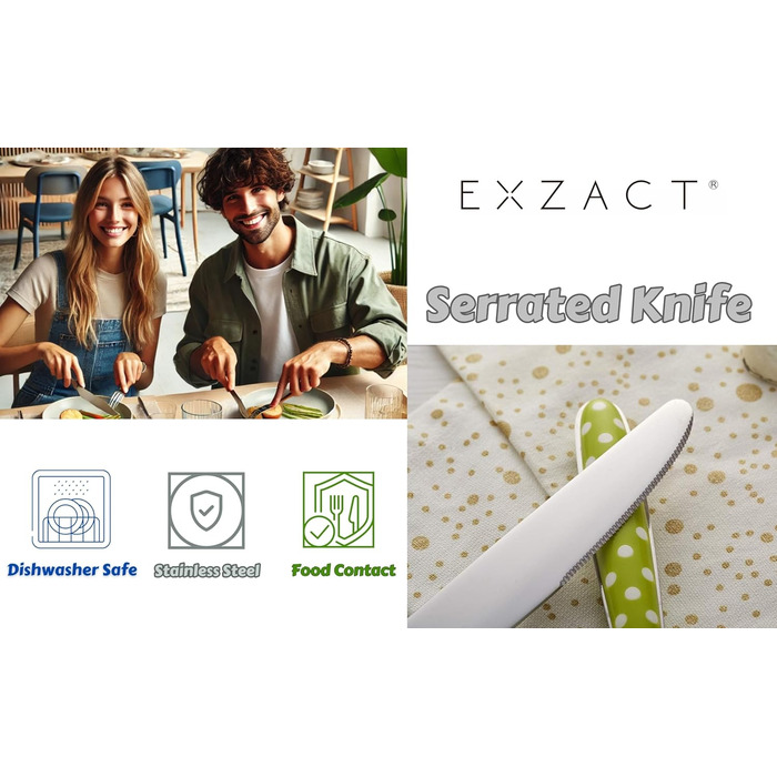 Набір столових приборів Exzact Rostfrei Stahl (нержавіюча сталь) EX07 (Фіолетовий, 16 шт.)