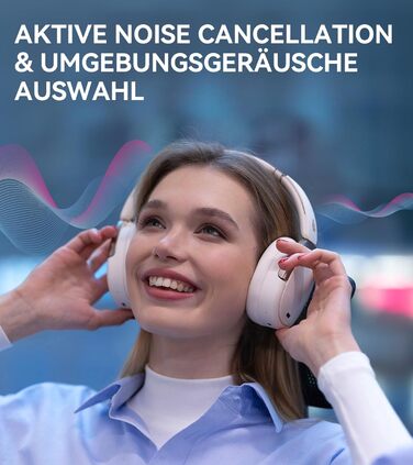 Edifier WH950NB навушники з активним шумозаглушенням: Bluetooth V5.3, LDAC, Hi-Res Audio, 55 годин роботи, складна конструкція, білий колір