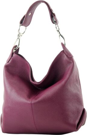 Сумка жіноча шкіряна Modamoda T168 через плече, ручної роботи, Італія (Виноградний колір)