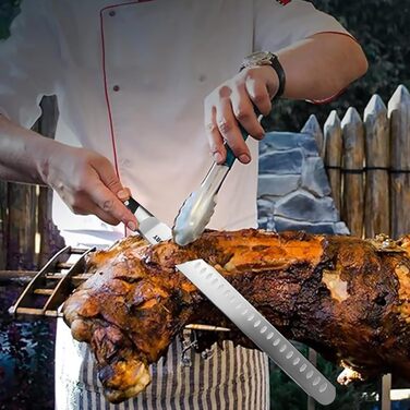 Kitory Hackmesser 18 см, кухонний ніж-сікач з нержавіючої сталі, з ручкою Pakkawood (Mtd01de)