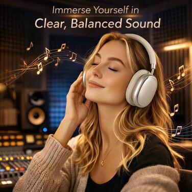 Навушники бездротові Bluetooth 6.0 NC95 з активним шумозаглушенням, поворотним регулятором, 120+ годин роботи, EQ налаштування через додаток, для подорожей та спорту (Зоряне світло)