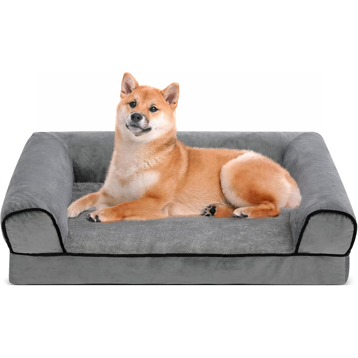 Ортопедичне ліжко для собак Growaystory - зручне собаче ліжко-софа з ефектом яєчної форми, з м'яким наповнювачем, що не ковзає, 76x51x18 см