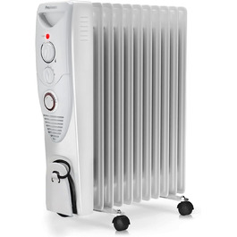 Електричний масляний радіатор Pro Breeze 2500W з термостатом та таймером - білий
