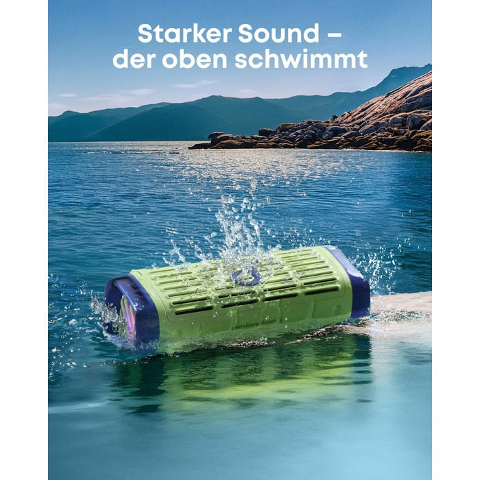 Портативна Bluetooth колонка Soundcore Boom 3i Anker: Водонепроникна (IP68), 50W, BassUp 2.0, до 16 годин, з підсвіткою та TWS, зелений