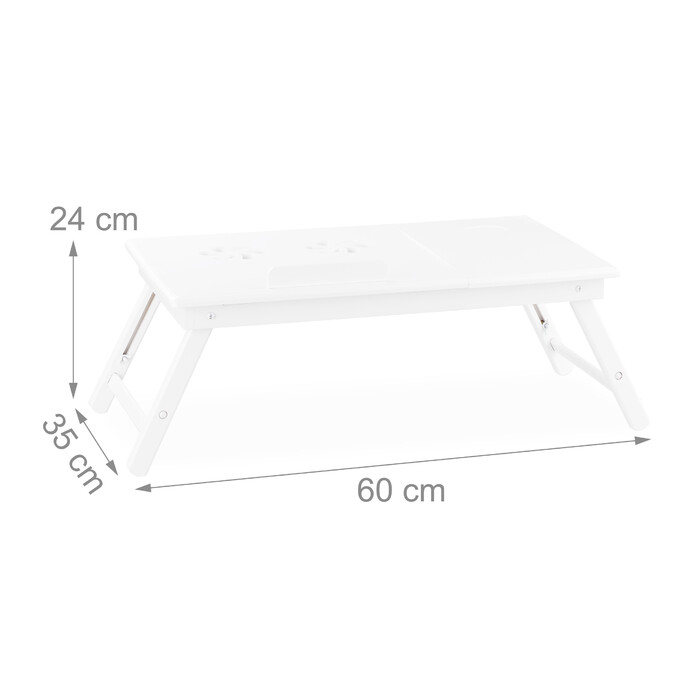 Relaxdays Bamboo Laptop Table White