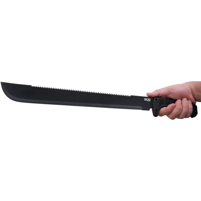 SOGFari 18 in. Machete, Black Kraton Handle, Black Blade
