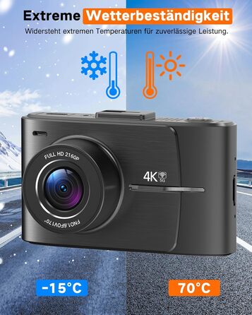 Автомобільний відеореєстратор Wecool 4K+2.5K (передній та задній), 2 канали, кут 170°+150°, 64GB SD-карта, 5GHz WiFi, нічна зйомка, G-сенсор, циклічний запис, цілодобовий моніторинг паркування