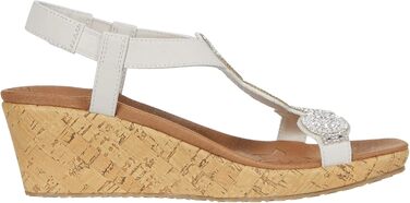 Босоніжки жіночі Skechers Beverlee Date Glam бежеві на танкетці, 37 EU