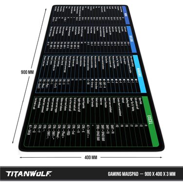 Ігровий килимок для миші CSL XXL Mousepad Gaming 900x400 мм, Alchemy — великий килимок на стіл для геймерів, сумісний з Roccat, Razer, Logitech
