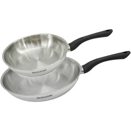 Набір сковорідок Fackelmann 9441450, 3 шт (20, 24, 28 см), нержавіюча сталь 18/8, для всіх плит, включаючи індукцію, без PFAS