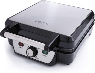 Adler Camry 4-Waffle Maker - 1500W Power, Adjustable Temperature, Black & Silver
