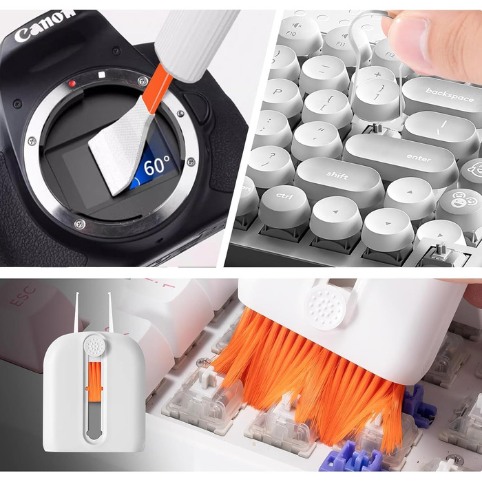 Набір для чищення клавіатури та гаджетів: щітки, інструменти для чищення, підставка для телефону та планшета