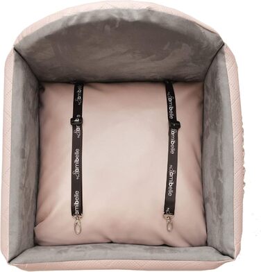 Автоматичне сидіння для собак 2в1 | Універсальний автосидіння для собак та котів | З штучної шкіри та плюшу, 48 x 48 см (Рожевий)