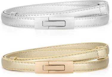 Жіночий шкіряний ремінь WERFORU: тонкий, регульований, з декоративною золотою пряжкою. Довжина 105 см, підходить для розміру талії до 93 см.