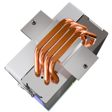 Кулер для процесора Jungle Leopard KF420E з дисплеєм температури, 4 теплові трубки, 155 мм, 120*120*25 мм вентилятор 1800 RPM ARGB PWM, для LGA 115X/1200/1700/1366/2011/1851, AM4/AM5 (Чорний)