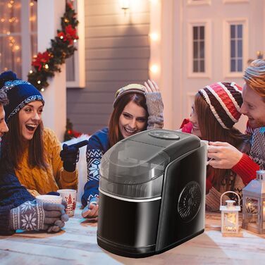 Машина для приготування льоду 12 кг, Ice Maker, чорний, з функцією самоочищення