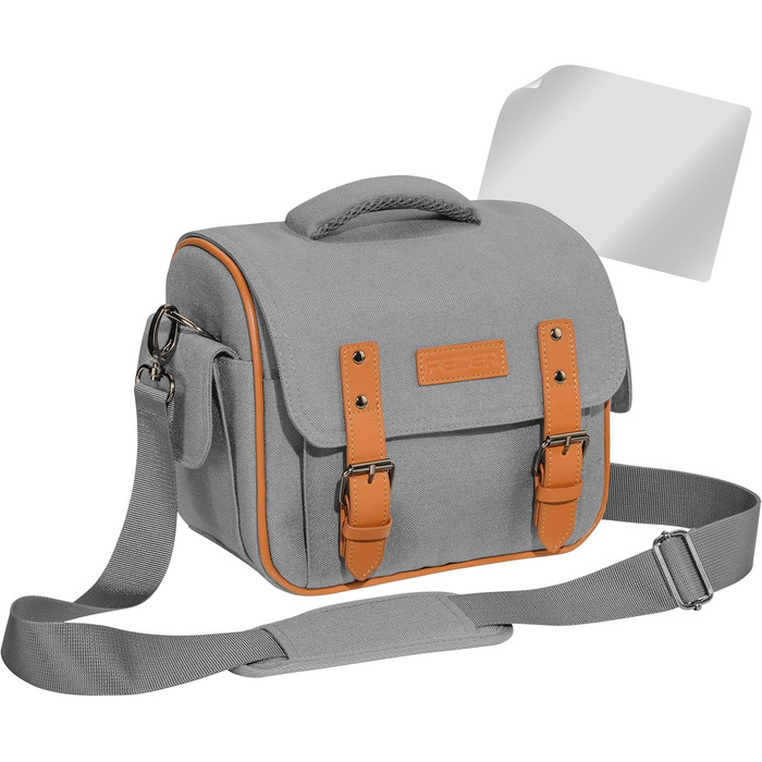 Сумка для камери PEDEA 'Vintage' з захисною плівкою для дисплея Canon, Nikon, Pentax, XL (Сірий)