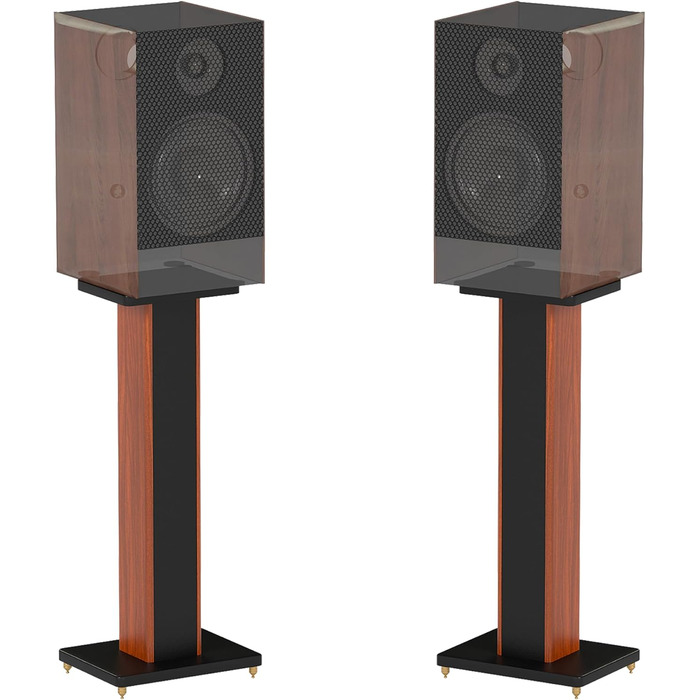 Стійки для колонок Holz Braun Schwarz, 70 см - Преміум підставки для домашнього кінотеатру та студії з прихованою проводкою