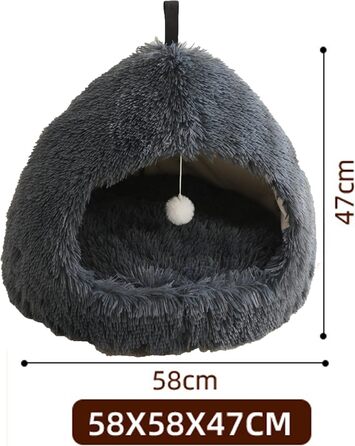 Ліжко для кота на батарею, тепле ліжко-гамак для кота, м'яке ліжко з плюшу, сіре, 45x30 см