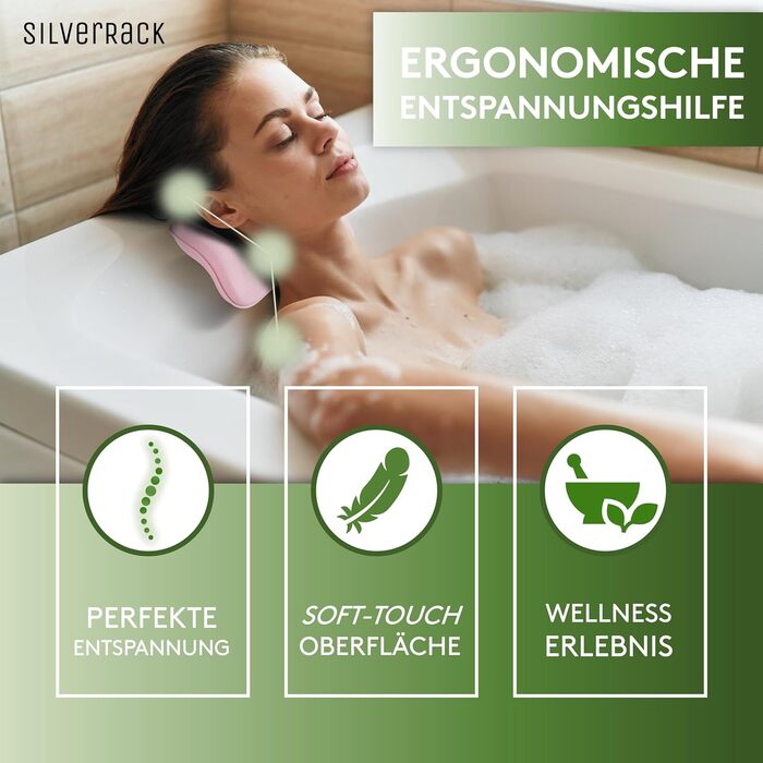 Подушка для ванни MEDIUM-WEICH, рожева: м'яка та ергономічна подушка для ванни з присосками, аксесуар для ванної кімнати