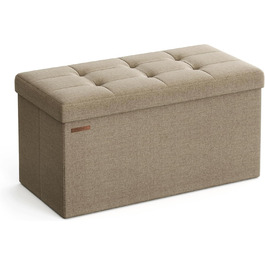 Складаний пуф SONGMICS з місцем для зберігання, 76×38×38 см, до 300 кг, для вітальні, спальні, коридору, камелевий