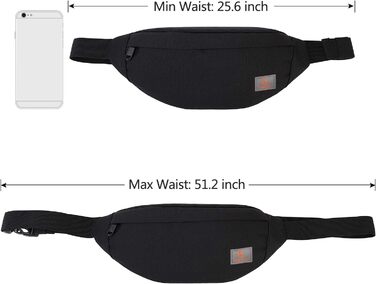 Поясна сумка TINYAT для туризму та спорту, чорна, T201