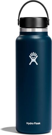 HYDRO FLASK - 1180ml (40oz) Water Bottle - Insulated Stainless Steel Water Bottle - Sports Bottle with Leakproof Flex Cap Lid & Strap - Dishwasher Safe Thermos - Wide Mouth Opening - Indigo