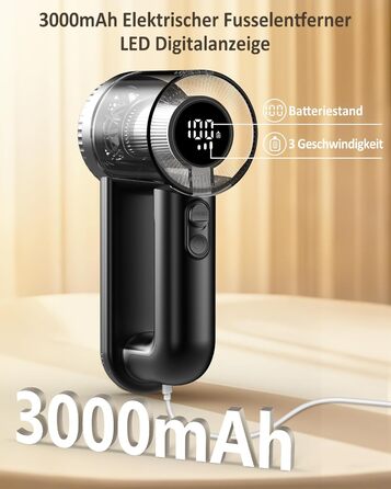 Машинка для видалення катишків 3000mAh: для одягу, меблів, диванів. 6 лез, USB-зарядка, LED-дисплей
