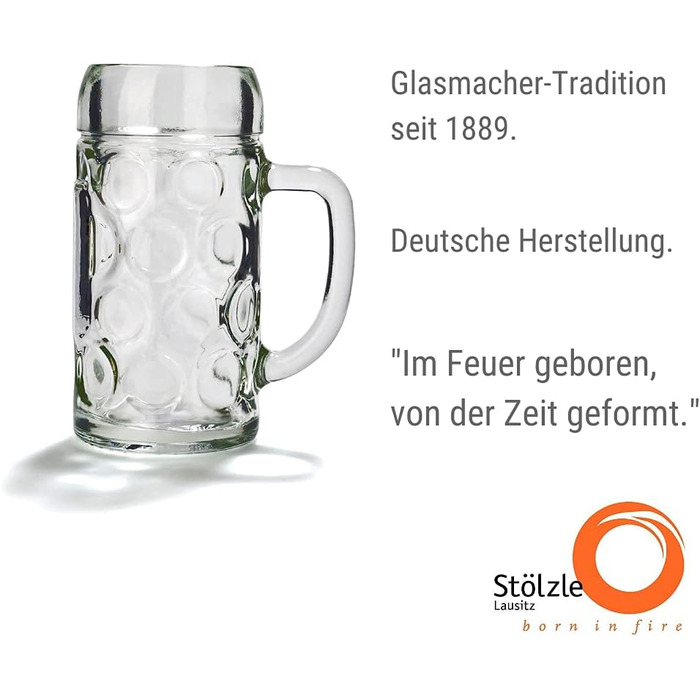 Набір пивних кружок Stölzle Lausitz ISAR, 6 шт, 0,5 л, скло Soda Lime